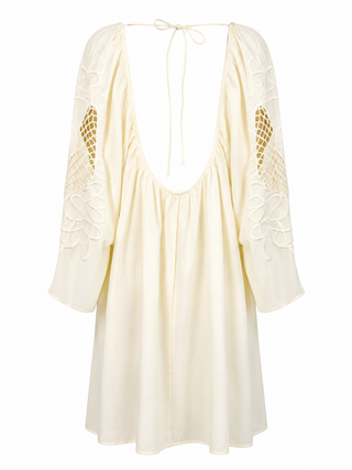 Open-Back Embroidered Boho Dress