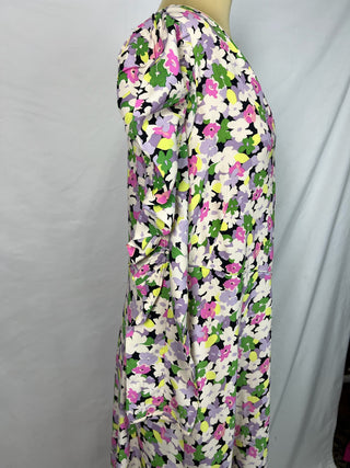 Puffy Sleeve Floral Dress
