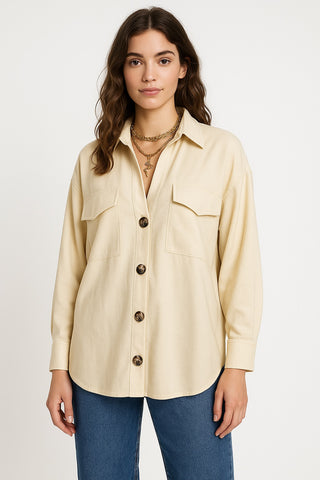 Soft Cream Button-Up