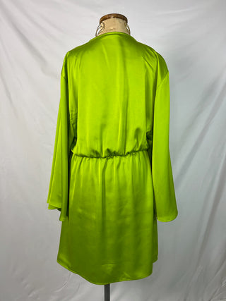 Lime Wrap Mini Dress