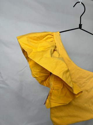 One-Ruffled Yellow CropTop