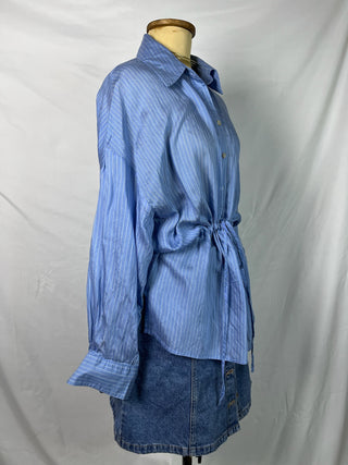 Twisted Pinstripe Blouse