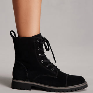 Tommy Hilfiger Black Suede Combat Boots