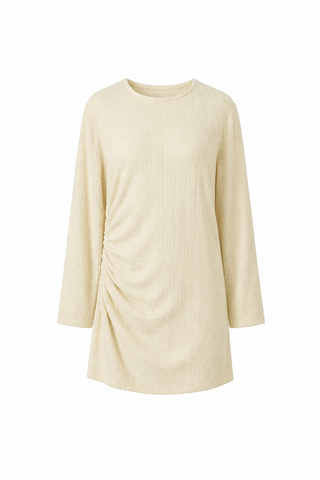 Textured Ruched Midi Dress