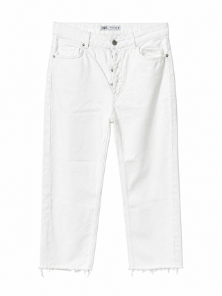 Raw-Hem Straight Leg Jeans