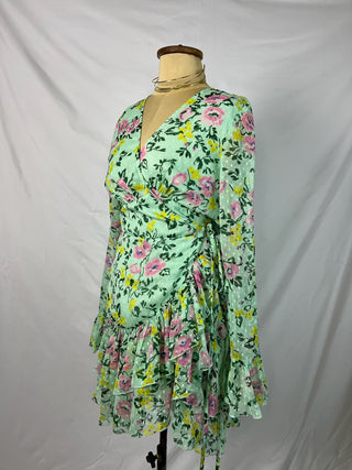 Mint Bloom Wrap Dress