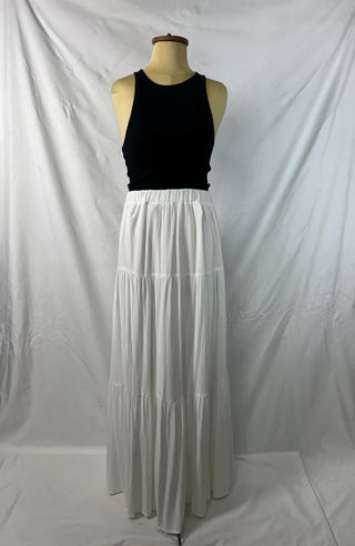 White Tiered Maxi Skirt