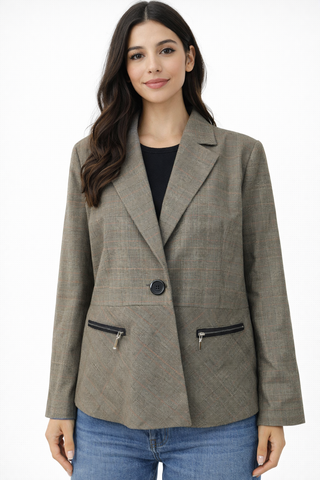 Checked Tailored Blazer