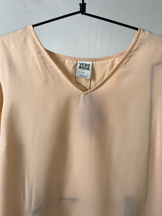 Peach Sheer Flowy Blouse