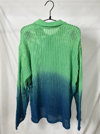 Ombré Open-Knit Polo