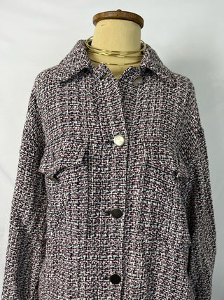 Berry Tweed Button-Up