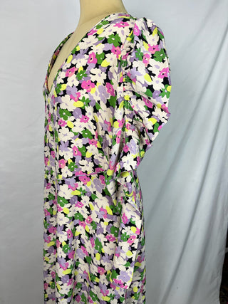 Puffy Sleeve Floral Dress