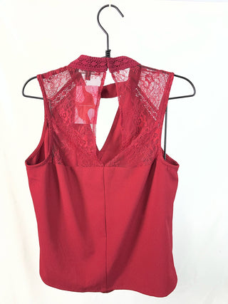Red Wine Lace Blouse