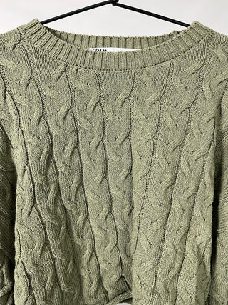 Olive Cable Knit Sweater