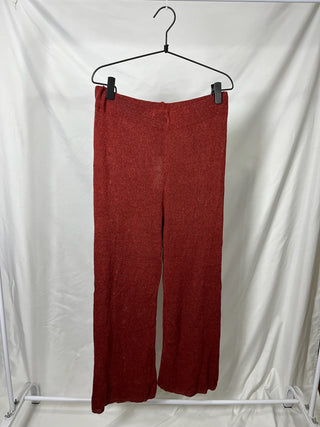 Rust Knit Straight Pants