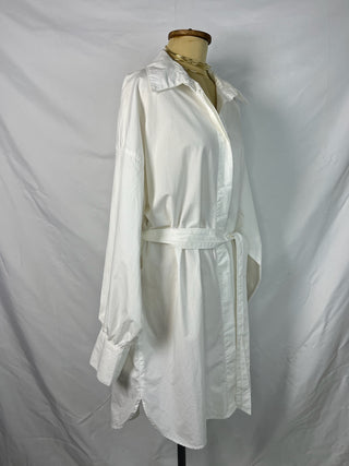 Belted Collared Button-Up Dress