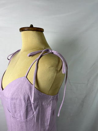 Tie Linen Strap Dress
