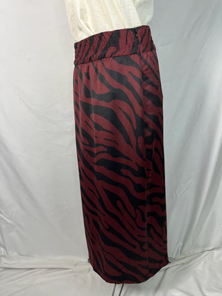 Burgundy Zebra Skirt