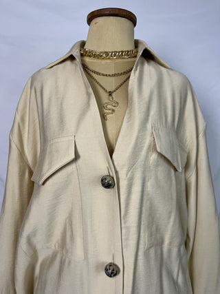 Soft Cream Button-Up