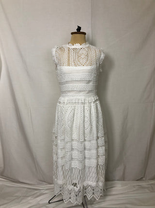 Lace Calf-Length Dress