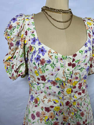 Floral Puff Sleeve Mini Dress