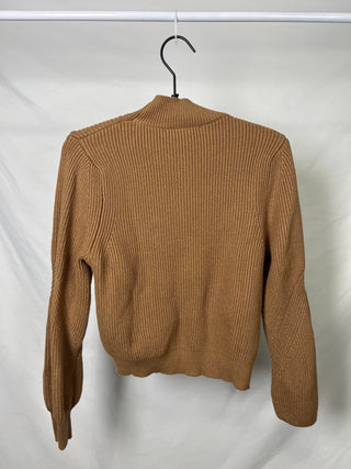 Caramel Ribbed Turtleneck Knit