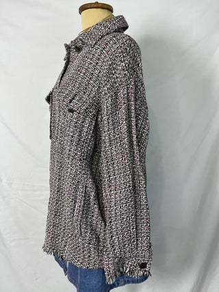Berry Tweed Button-Up