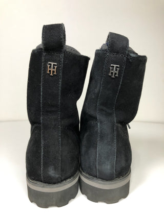 Tommy Hilfiger Black Suede Combat Boots