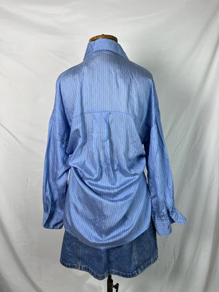 Twisted Pinstripe Blouse