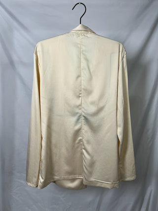 Satin Skew-Buttons Blazer