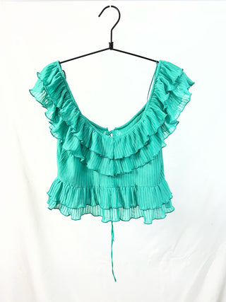 Ruffle Tie-Front Crop Top