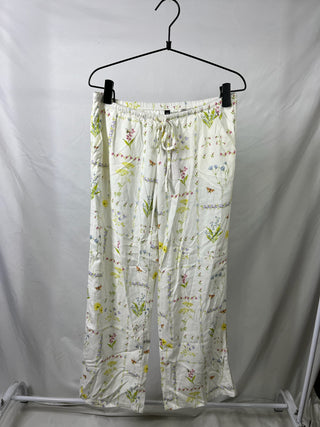 Leafy Linen-Blend Pants