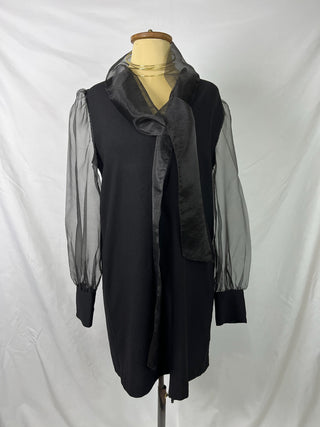 Noir Tie-Neck Dress