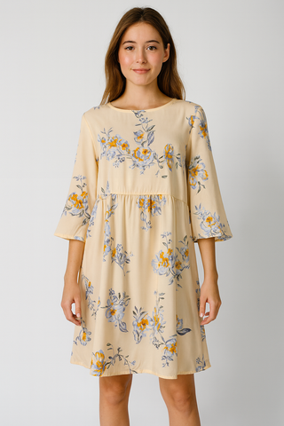 Pastel Blossom Midi Dress