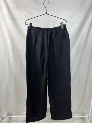 Linen Blend Wide-Leg Trousers
