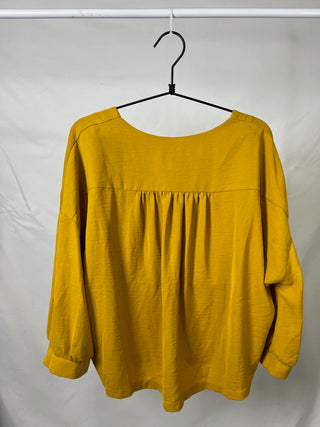 Mustard Button-Up Blouse