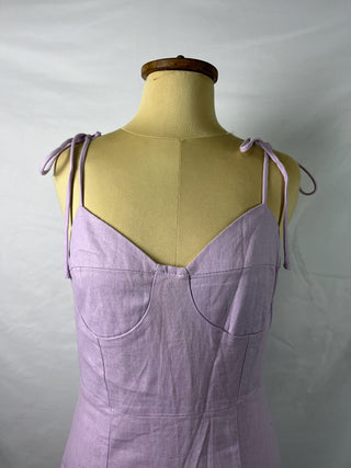 Tie Linen Strap Dress
