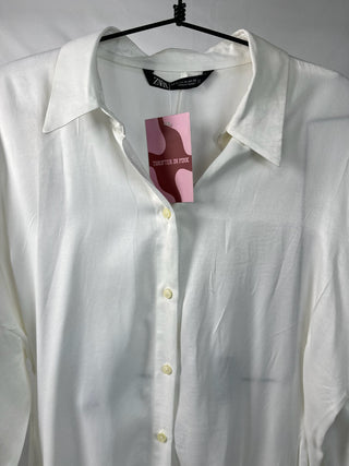 Ivory Relaxed Button-Down Blouse