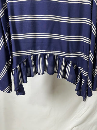Striped Ruffle Hem Blouse