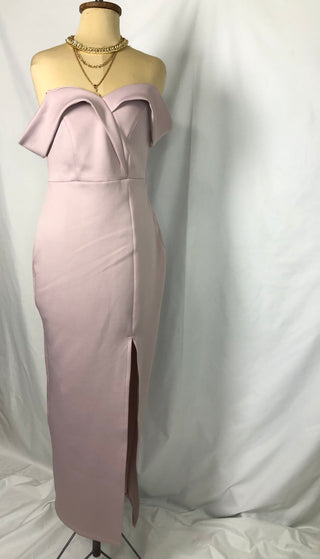 Off-Shoulder Slit Dress