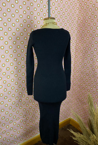 Black Ribbed Dress