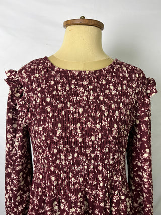 Burgundy Floral Dress