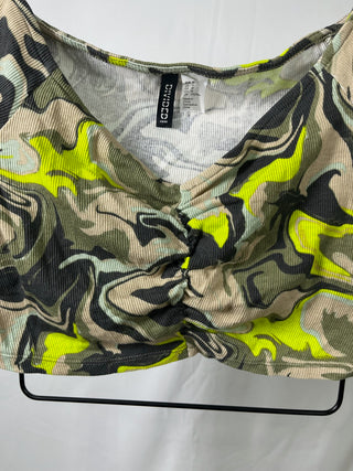Neon Camo Ruched Croptop