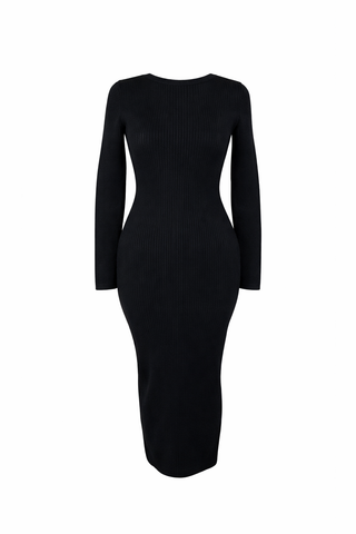 Black Ribbed Dress