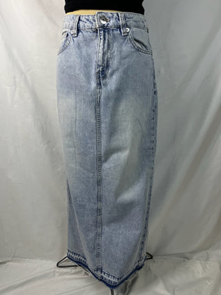 Back Slit Denim Skirt