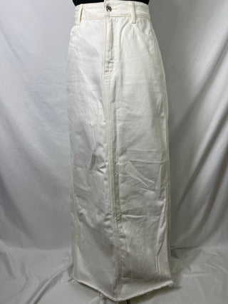 Back Slit Maxi Jeans Skirt