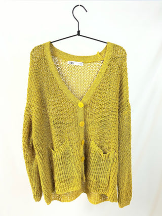 Open-Knit V-Cardigan