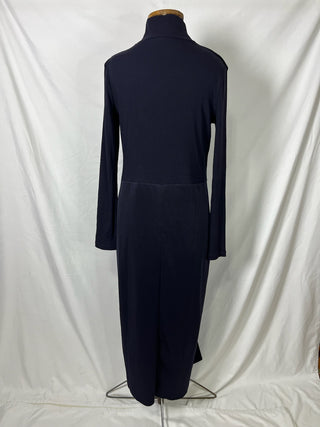 Half Ribbed Turtleneck Dress