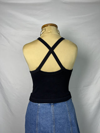 Ribbed Cross-Back Tank