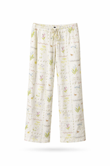 Leafy Linen-Blend Pants